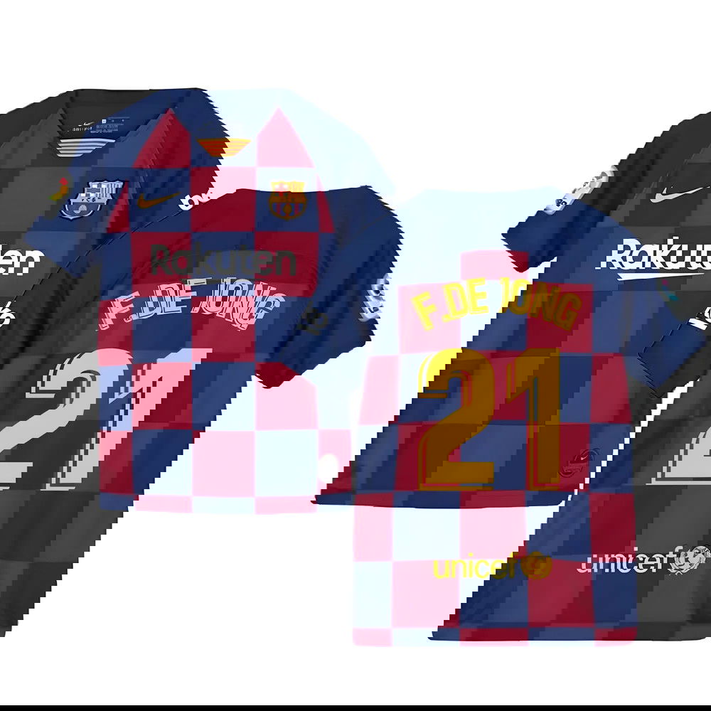 2019-2020 Barcelona Home Nike Shirt (Kids) (F.De Jong 21)