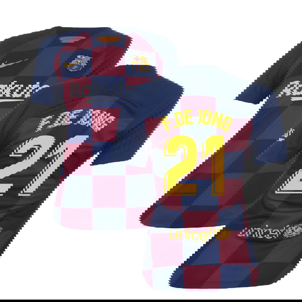 2019-2020 Barcelona Home Nike Ladies Shirt (F.De Jong 21)