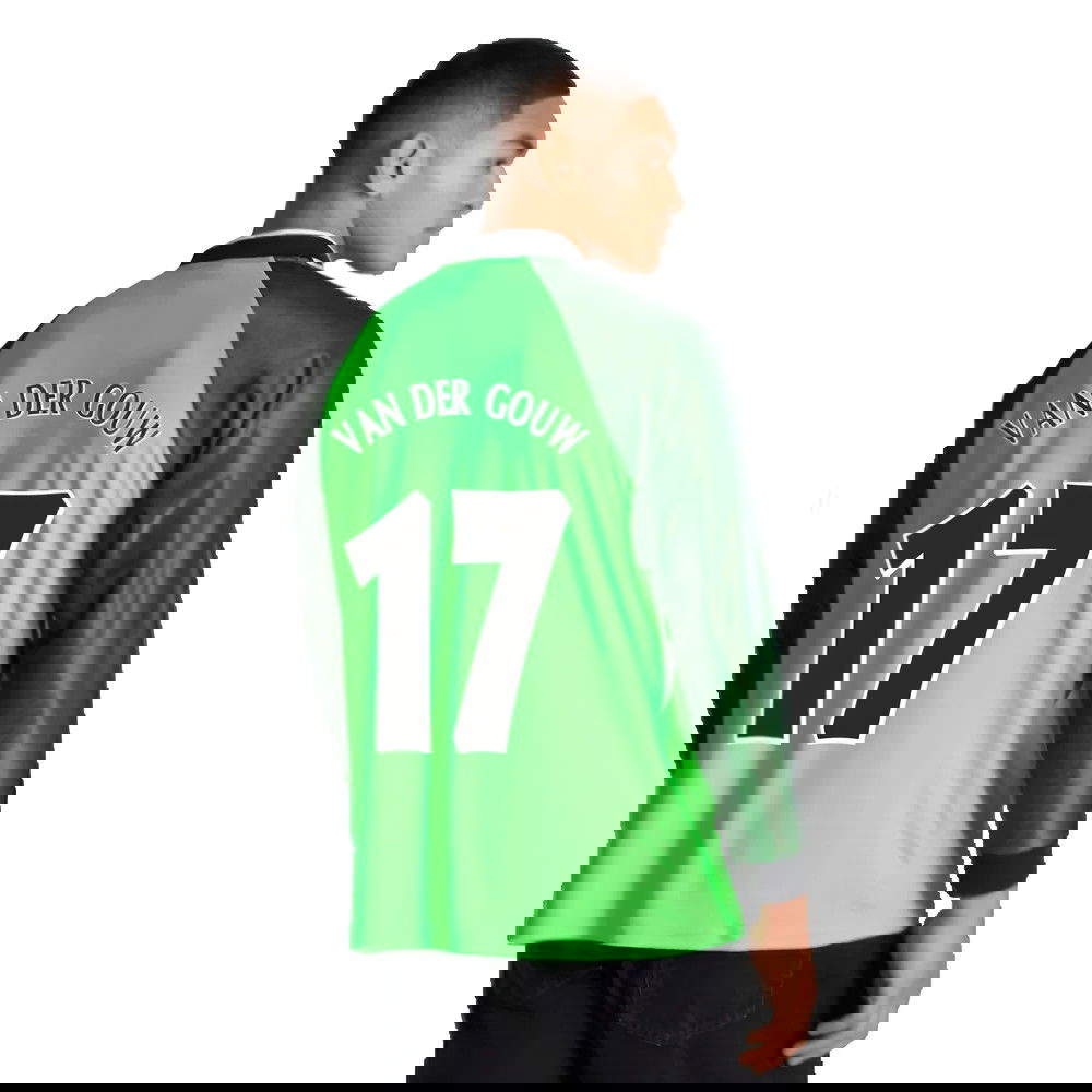 1998-1999 Manchester United Retro Goalkeeper Jersey (Green) (Van Der Gouw 17)