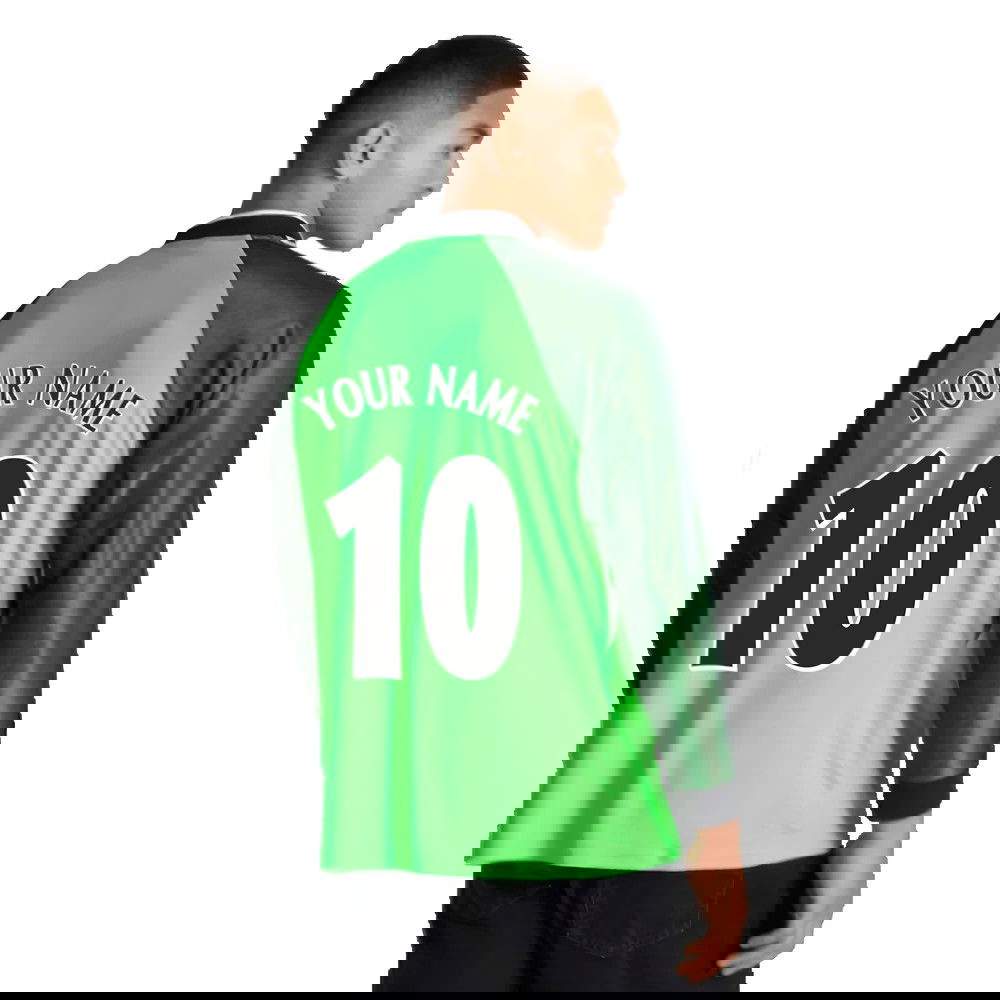 1998-1999 Manchester United Retro Goalkeeper Jersey (Green) (Your Name)