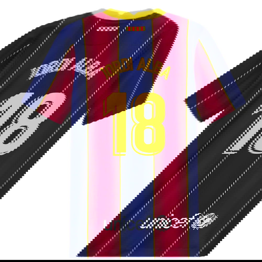 2020-2021 Barcelona Home Jersey (Kids) (JORDI ALBA 18)