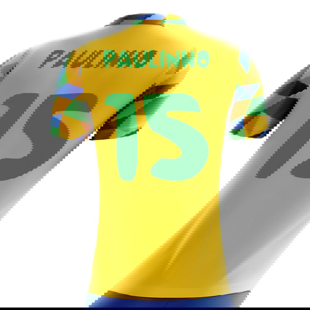 2025-2026 Brazil Home Concept Football Shirt (Paulinho 15) - Kids