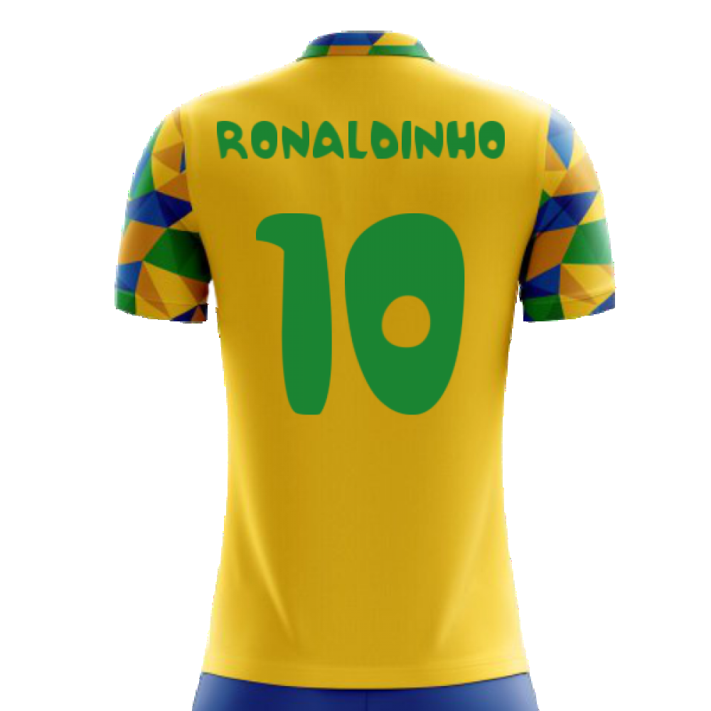 2025-2026 Brazil Home Concept Football Shirt (Ronaldinho 10) - Kids
