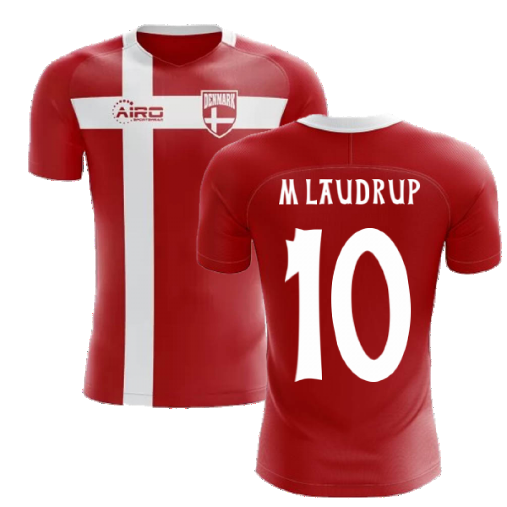 2025-2026 Denmark Flag Concept Football Shirt (M Laudrup 10)