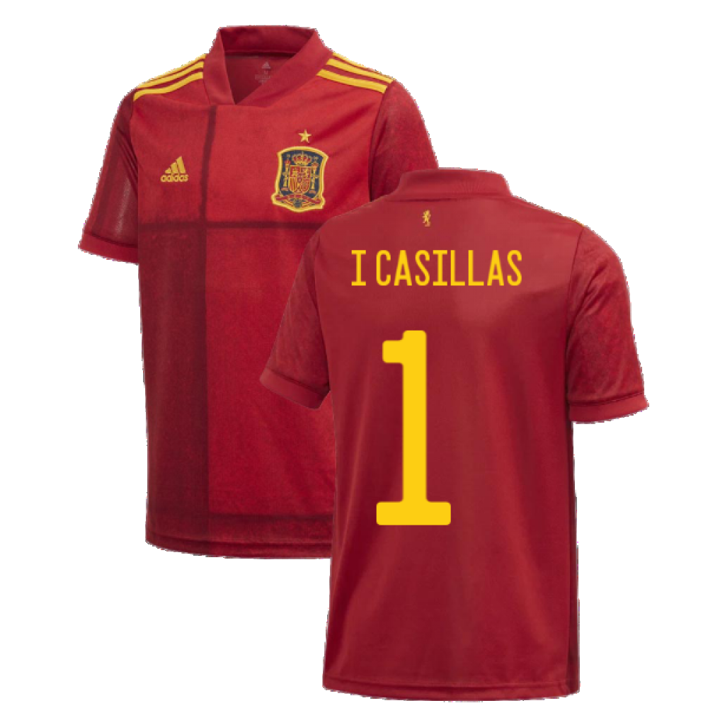 2020-2021 Spain Home Adidas Football Shirt (Kids) (I CASILLAS 1)