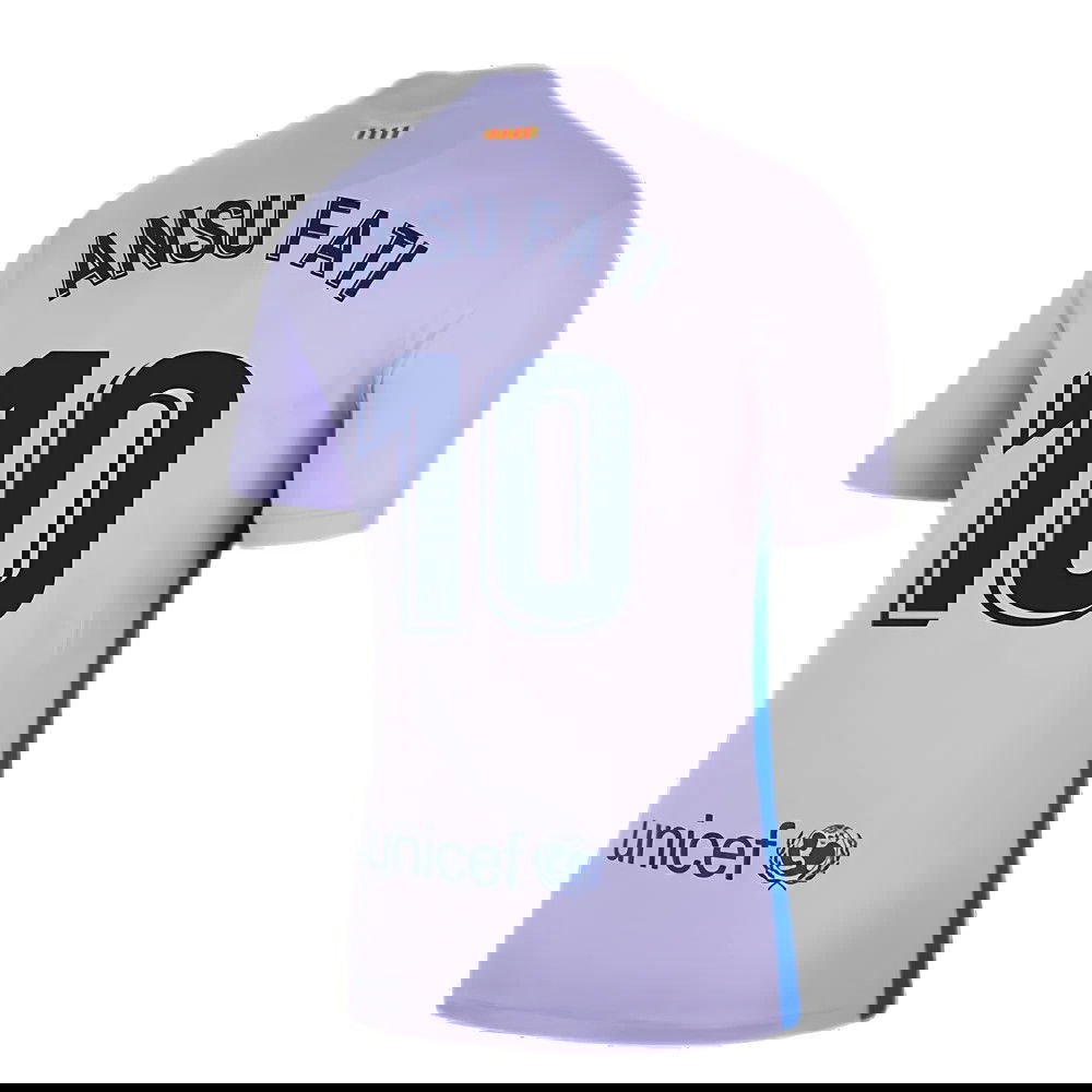 2021-2022 Barcelona Away Shirt (Kids) (ANSU FATI 10)