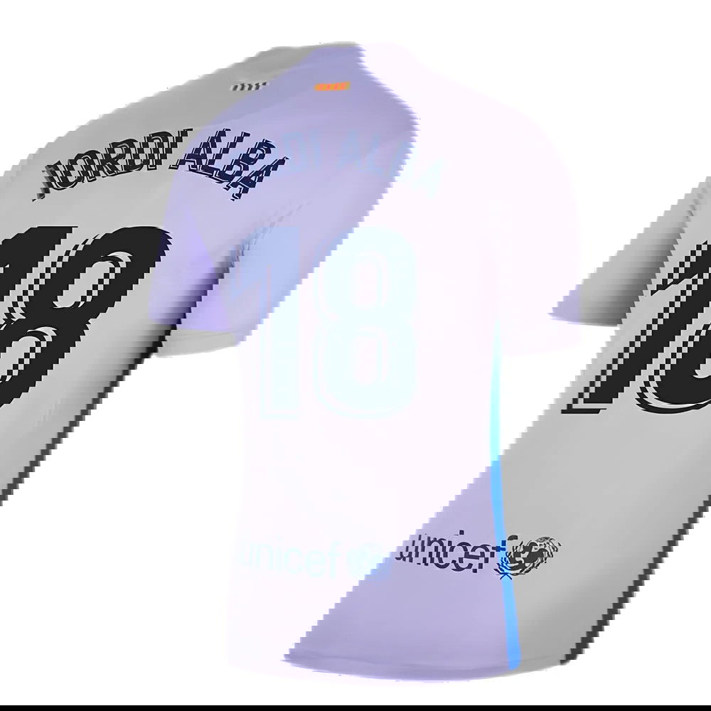 2021-2022 Barcelona Away Shirt (Kids) (JORDI ALBA 18)