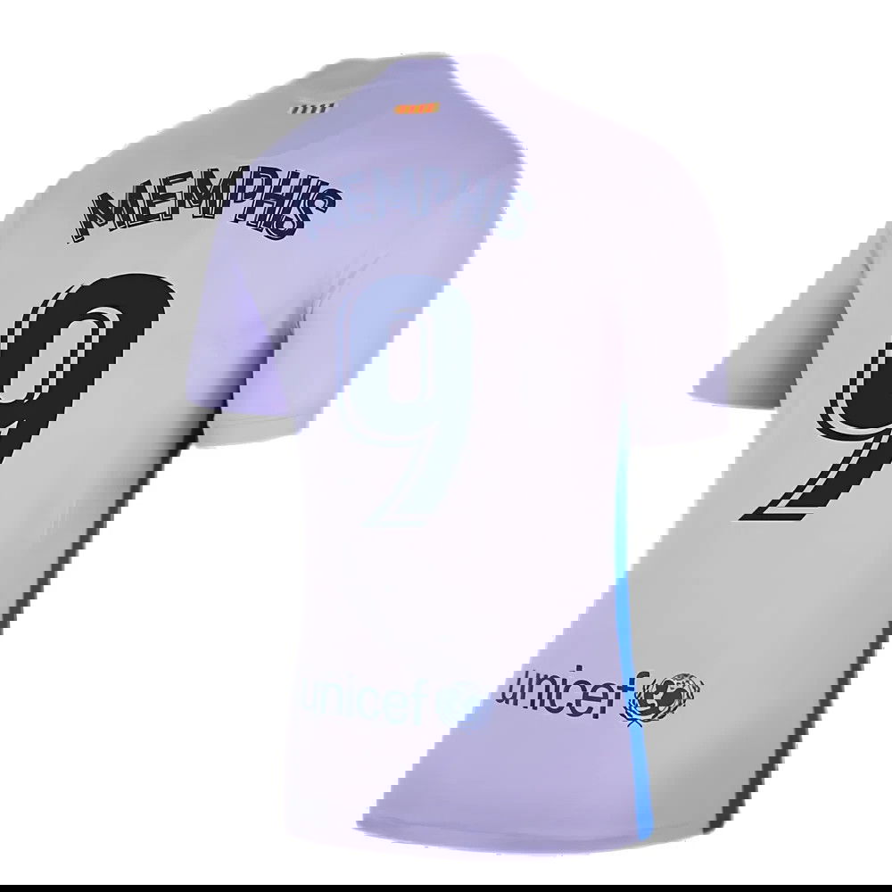 2021-2022 Barcelona Away Shirt (Kids) (MEMPHIS 9)