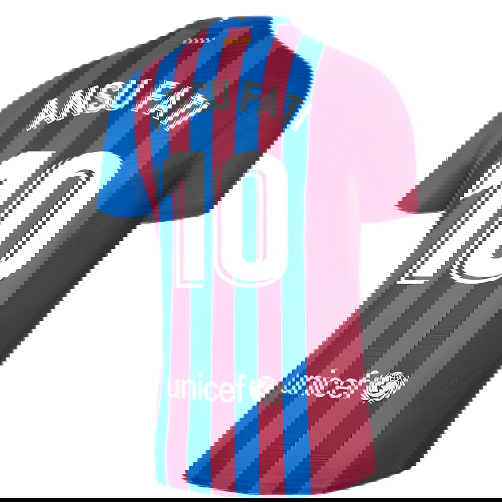 2021-2022 Barcelona Vapor Match Home Shirt (ANSU FATI 10)