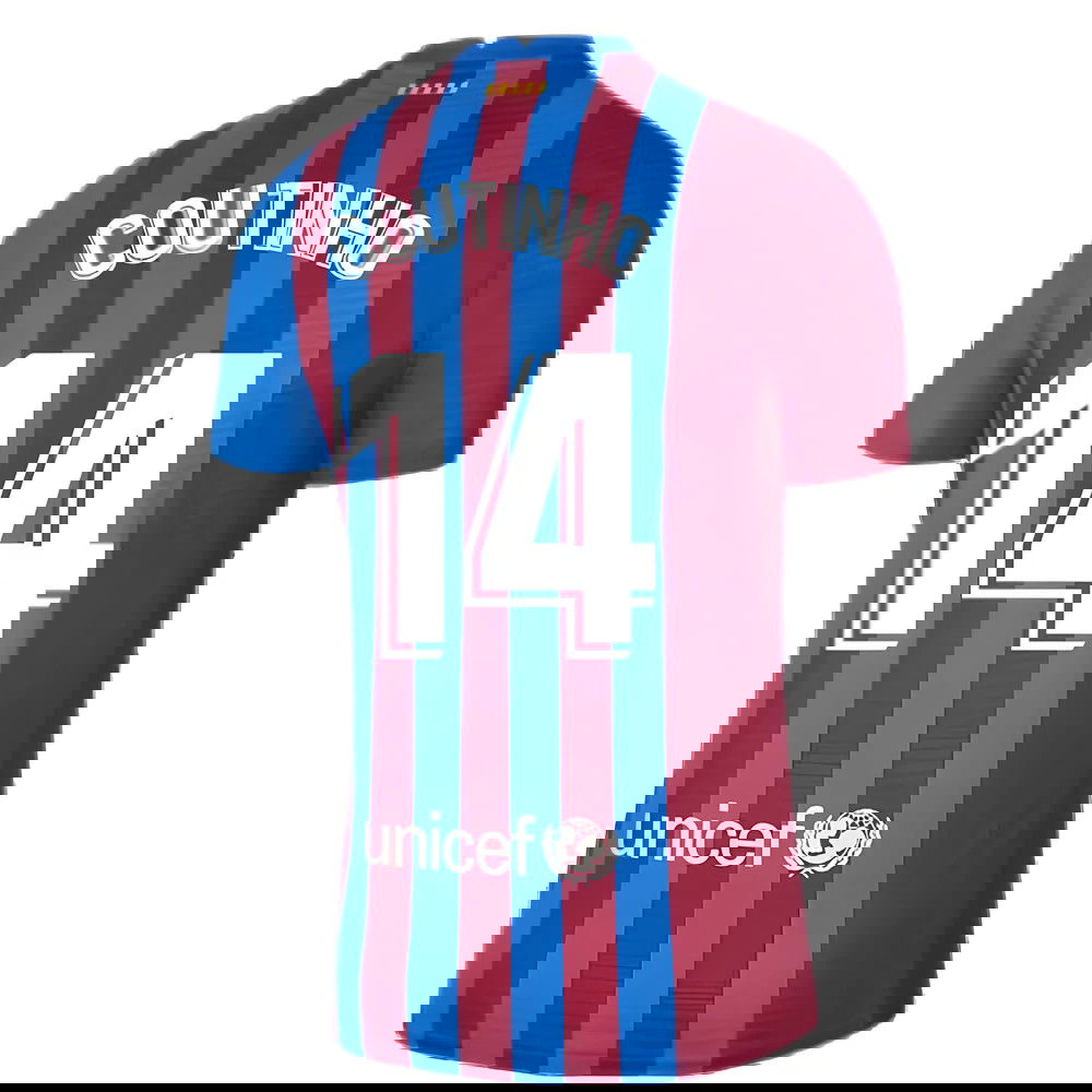 2021-2022 Barcelona Vapor Match Home Shirt (COUTINHO 14)