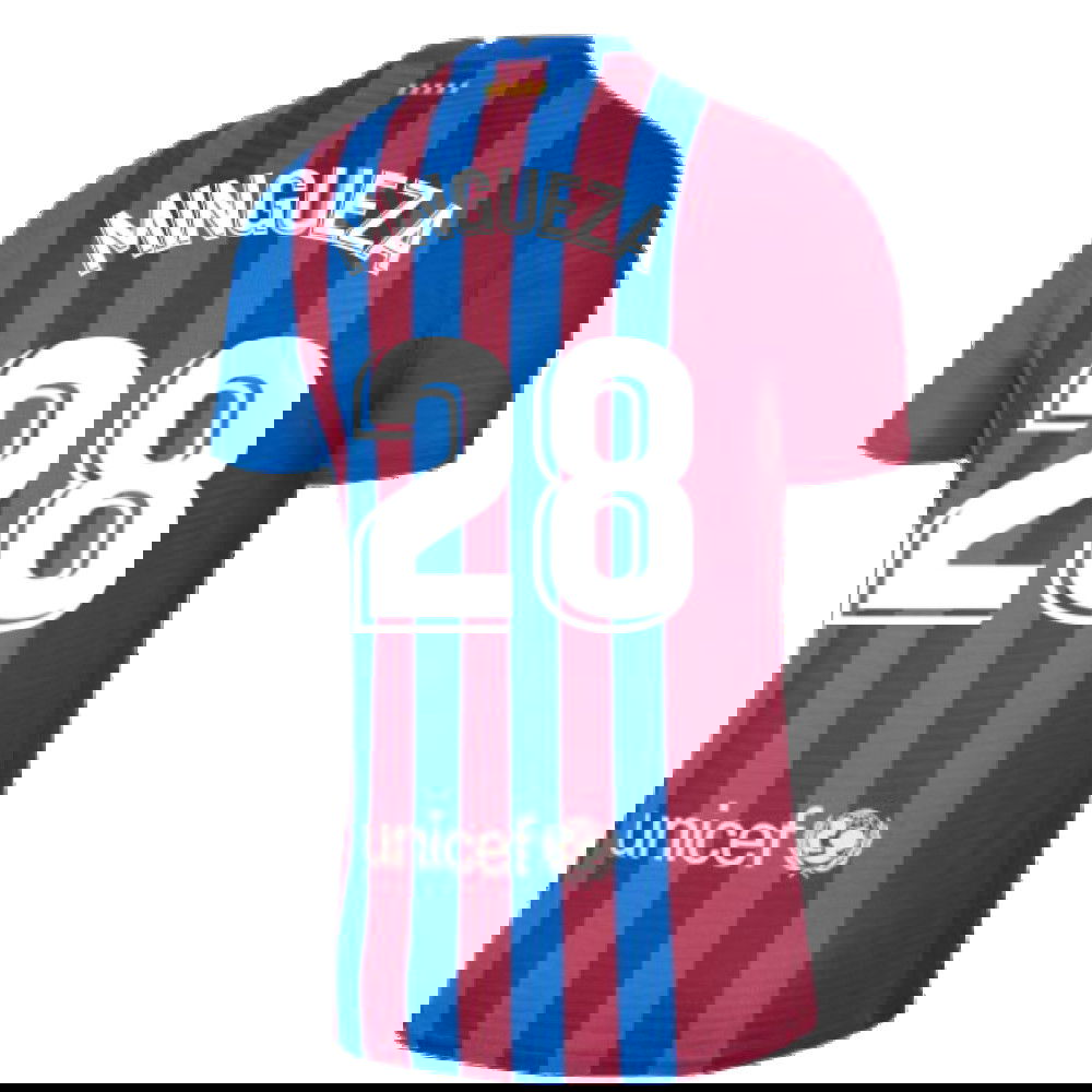 2021-2022 Barcelona Vapor Match Home Shirt (MINGUEZA 28)