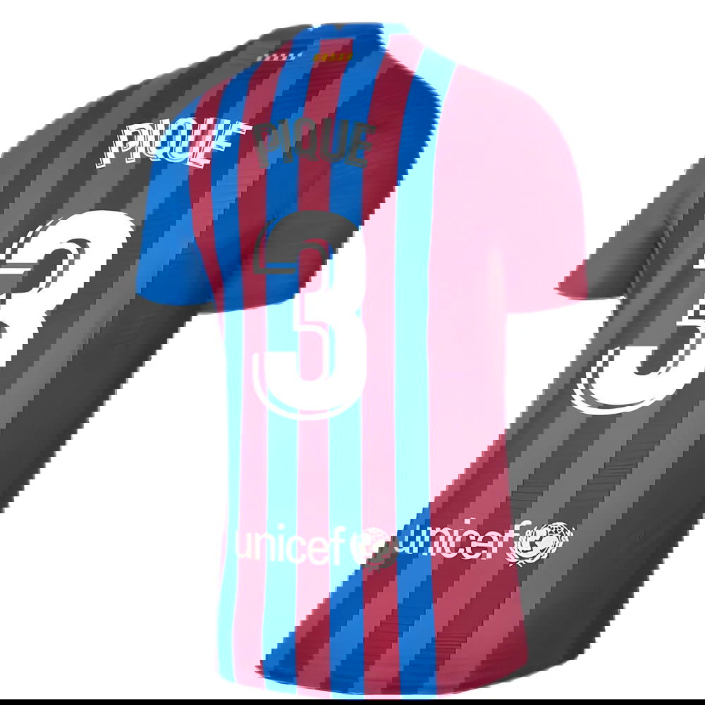 2021-2022 Barcelona Vapor Match Home Shirt (PIQUE 3)
