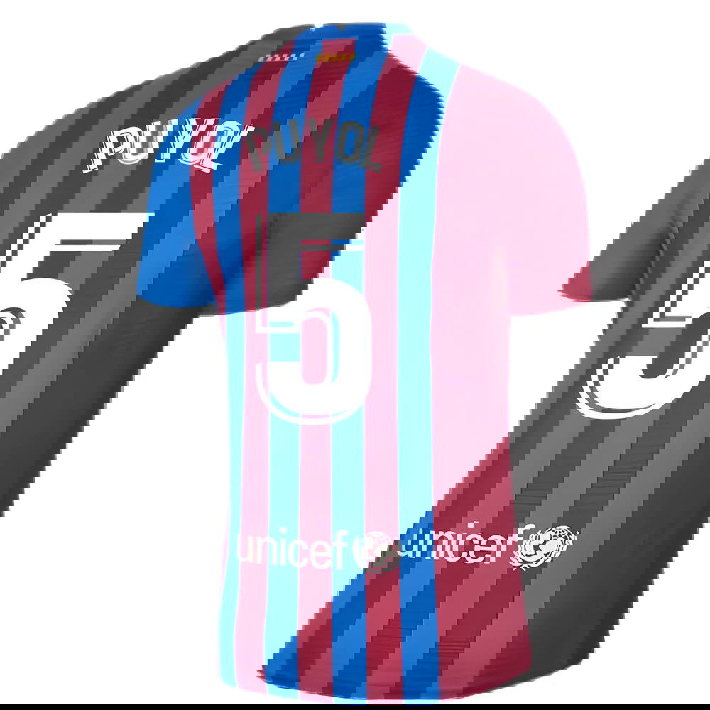 2021-2022 Barcelona Vapor Match Home Shirt (PUYOL 5)