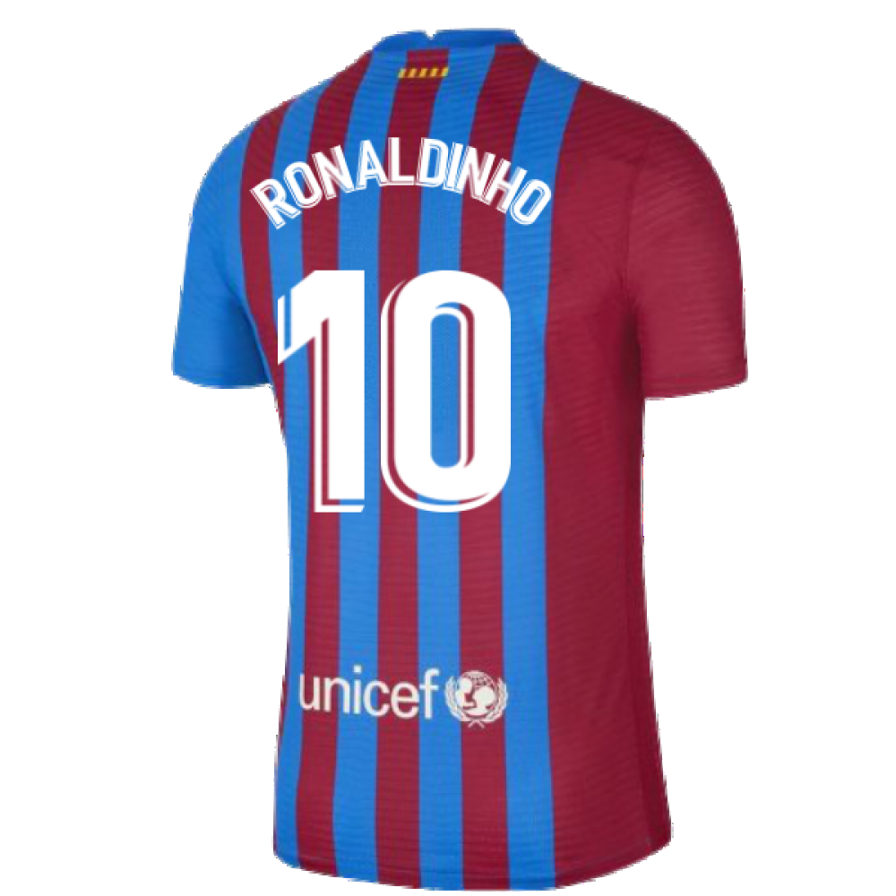 2021-2022 Barcelona Vapor Match Home Shirt (RONALDINHO 10)