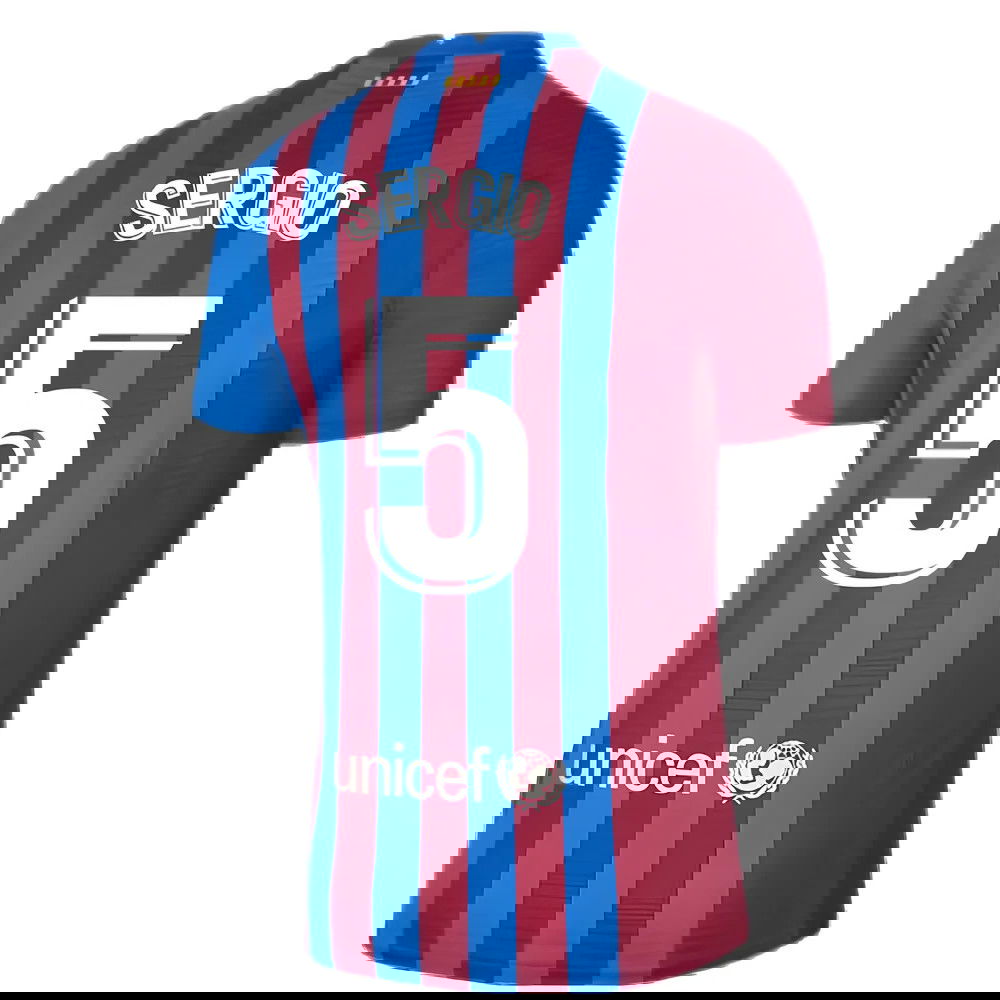 2021-2022 Barcelona Vapor Match Home Shirt (SERGIO 5)