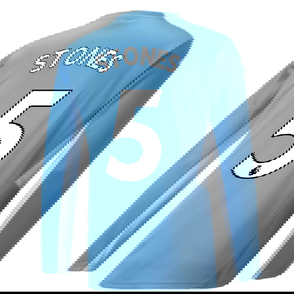 2021-2022 Man City Long Sleeve Home Shirt (STONES 5)