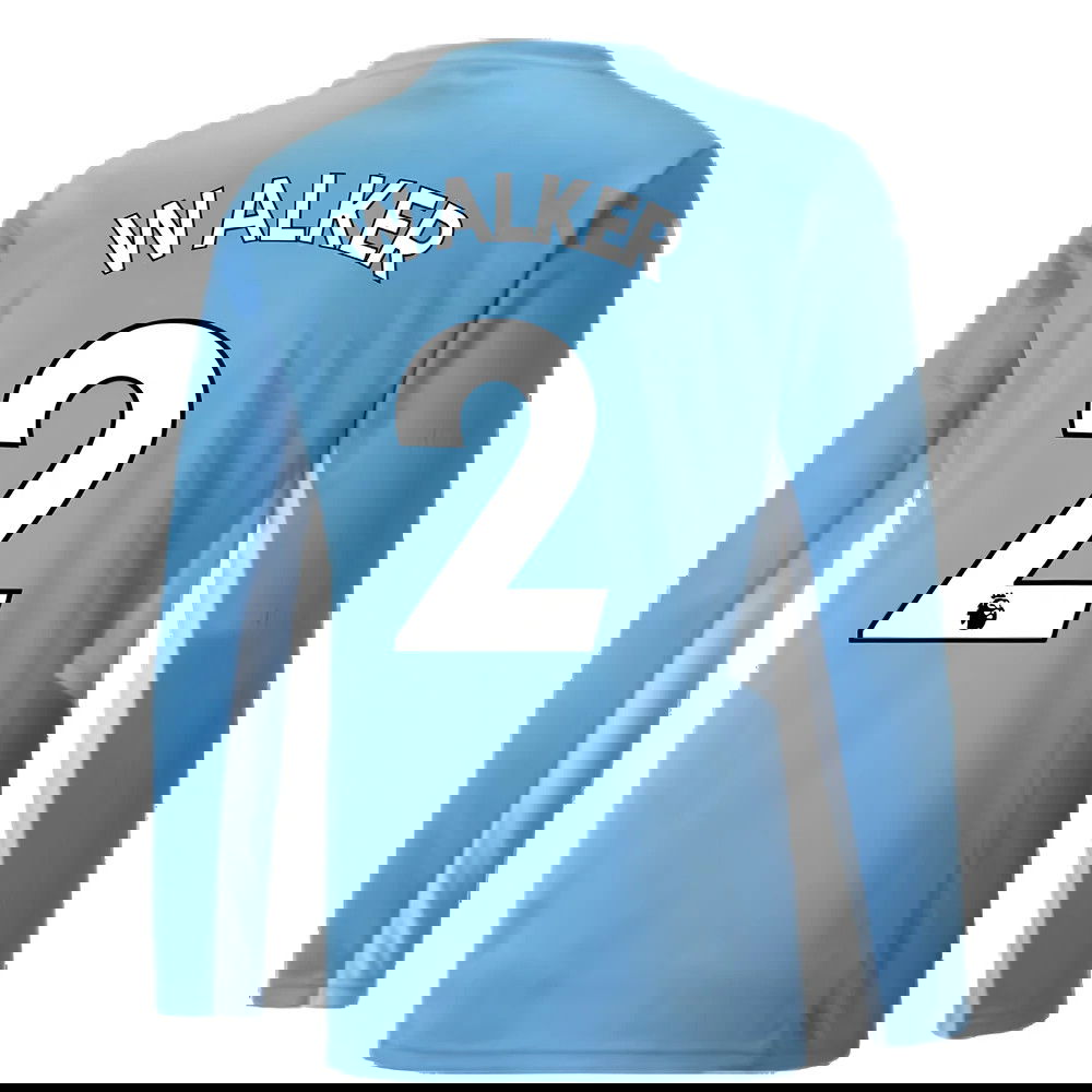 2021-2022 Man City Long Sleeve Home Shirt (WALKER 2)