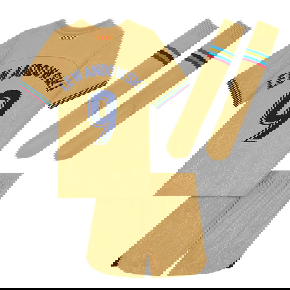2022-2023 Barcelona Little Boys Away Kit (LEWANDOWSKI 9)