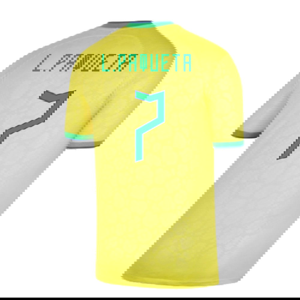 2022-2023 Brazil Home Shirt (L.PAQUETA 7)