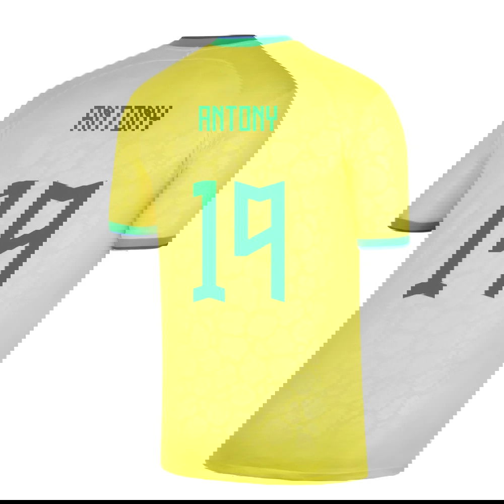 2022-2023 Brazil Little Boys Home Shirt (Antony 19)