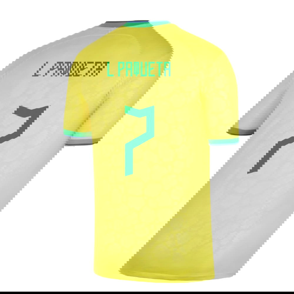 2022-2023 Brazil Little Boys Home Shirt (L Paqueta 7)