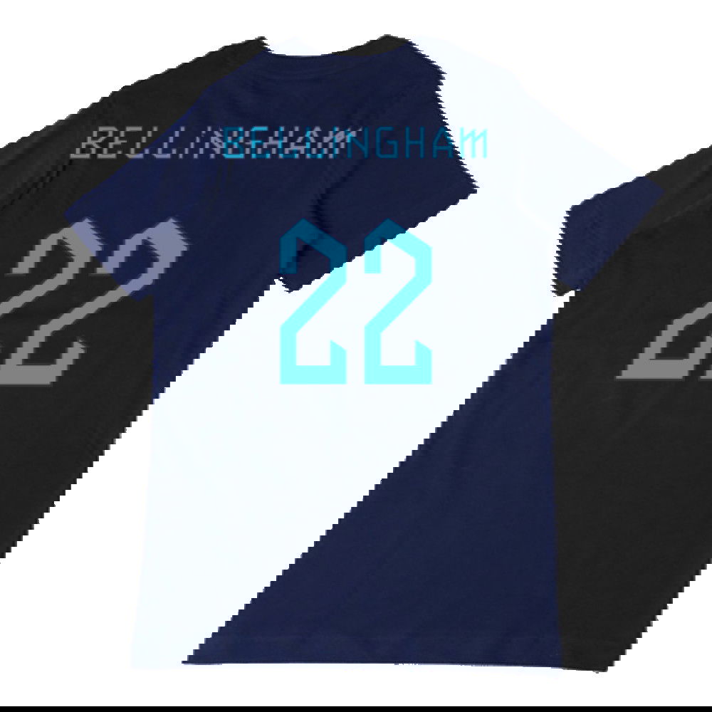 2022-2023 England Three Lions Tee (Navy) - Kids (Bellingham 22)