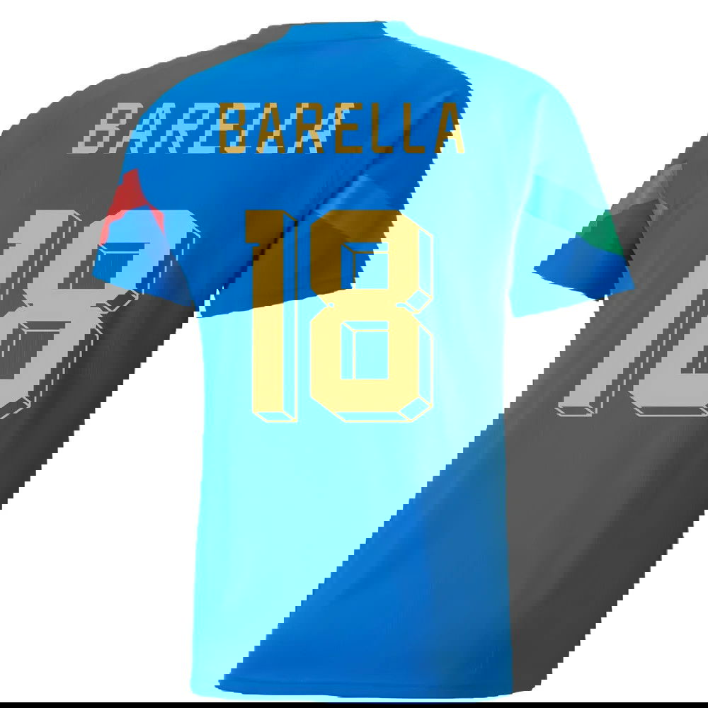 2022-2023 Italy Player Training Jersey (Blue) (BARELLA 18)
