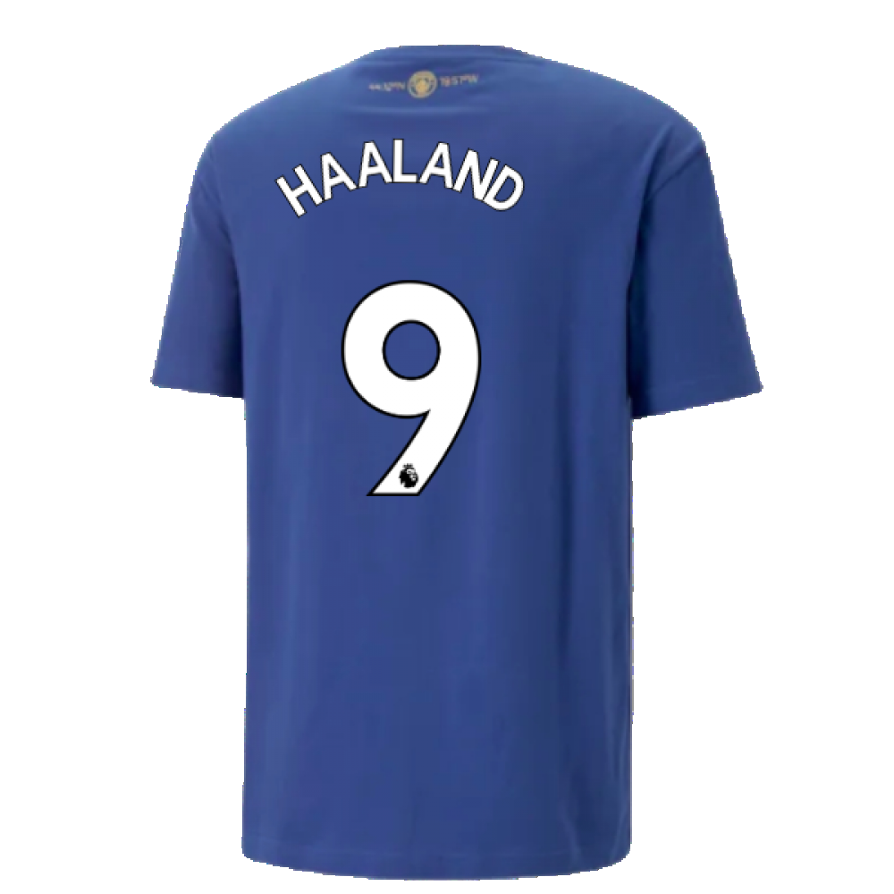 2022-2023 Man City Chinese New Year Graphic Tee (Blue) (Haaland 9)