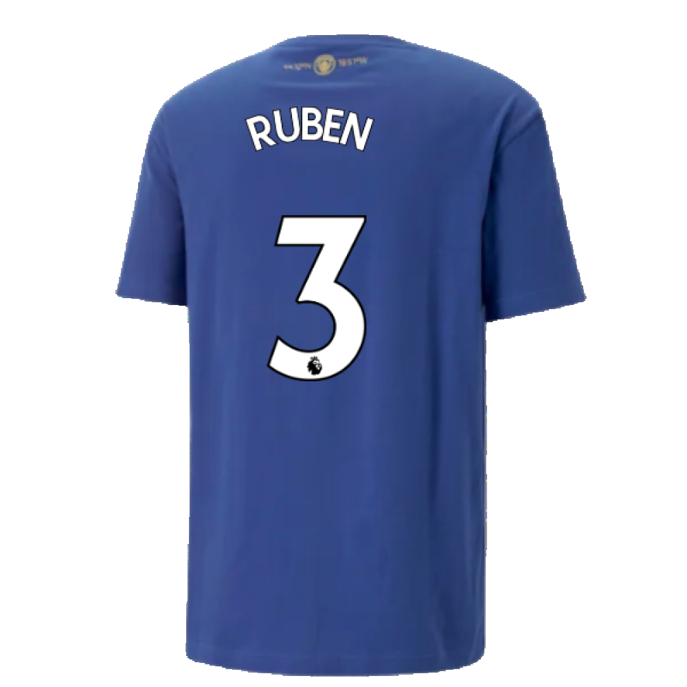2022-2023 Man City Chinese New Year Graphic Tee (Blue) (Ruben 3)