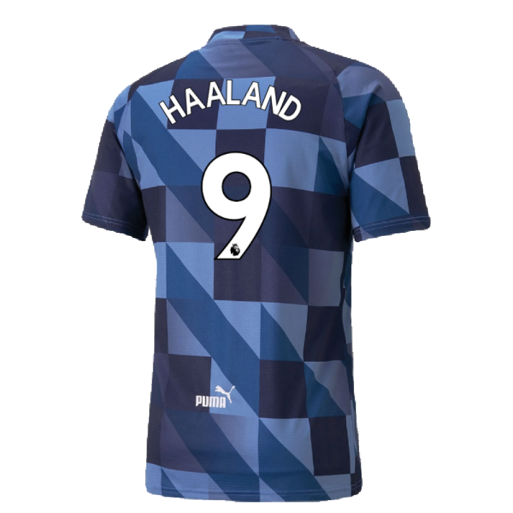 2022-2023 Manchester City Pre-Match Jersey (Blue-Navy) (Haaland 9)