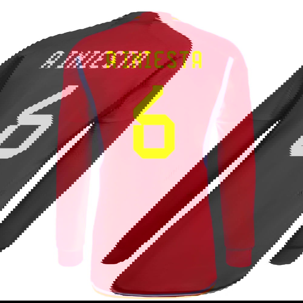 2022-2023 Spain Long Sleeve Home Shirt (A INIESTA 6)