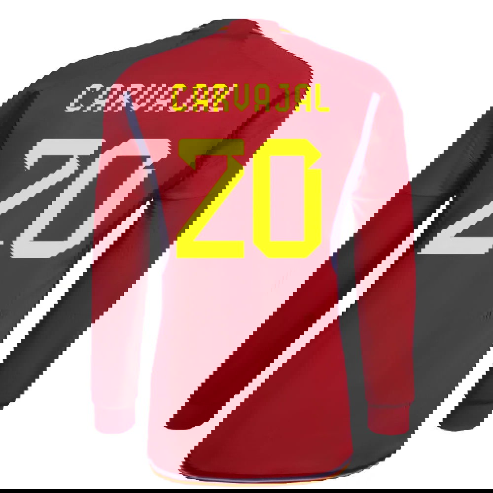 2022-2023 Spain Long Sleeve Home Shirt (CARVAJAL 20)