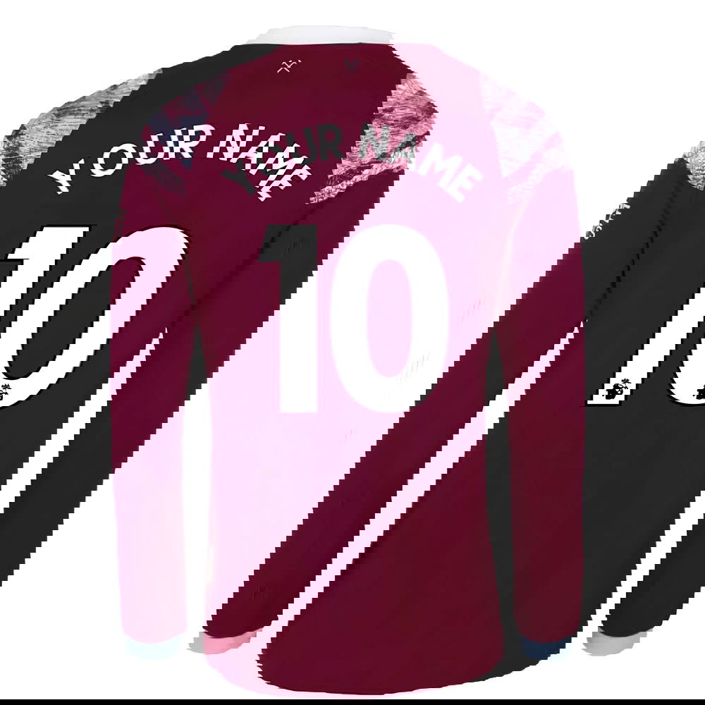 2022-2023 West Ham Long Sleeve Home Shirt (Your Name)
