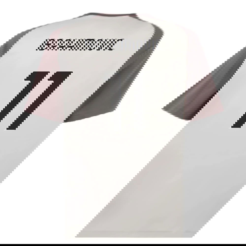 2023-2024 AC Milan Casuals Tee (Light Grey) (Ibrahimovic 11)