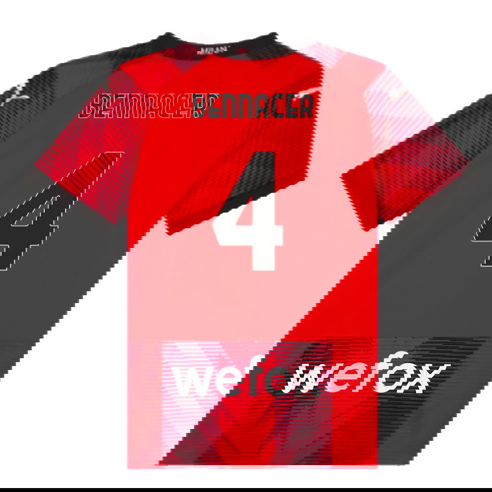 2023-2024 AC Milan Home Shirt (Kids) (Bennacer 4)