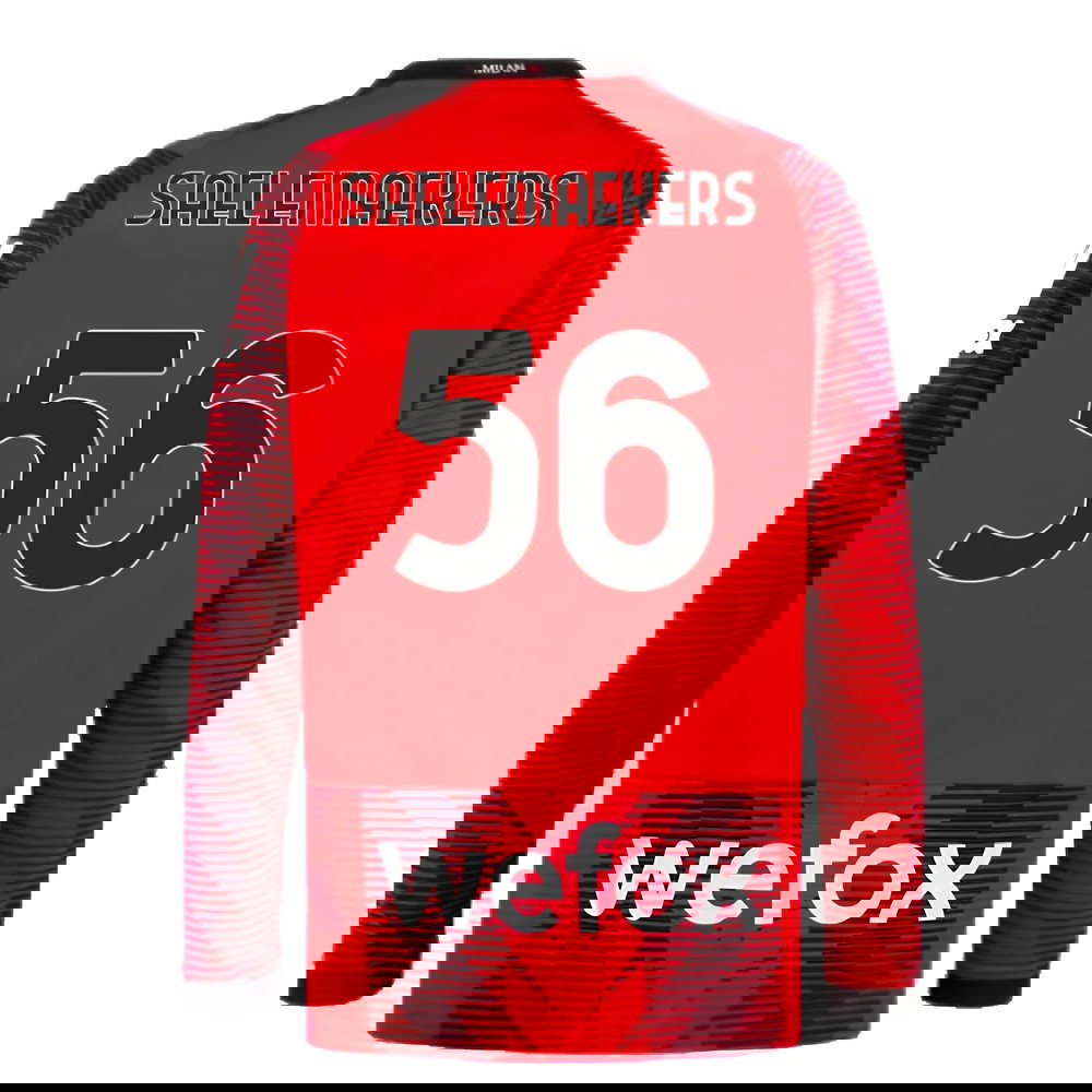 2023-2024 AC Milan Long Sleeve Home Shirt (Saelemaekers 56)