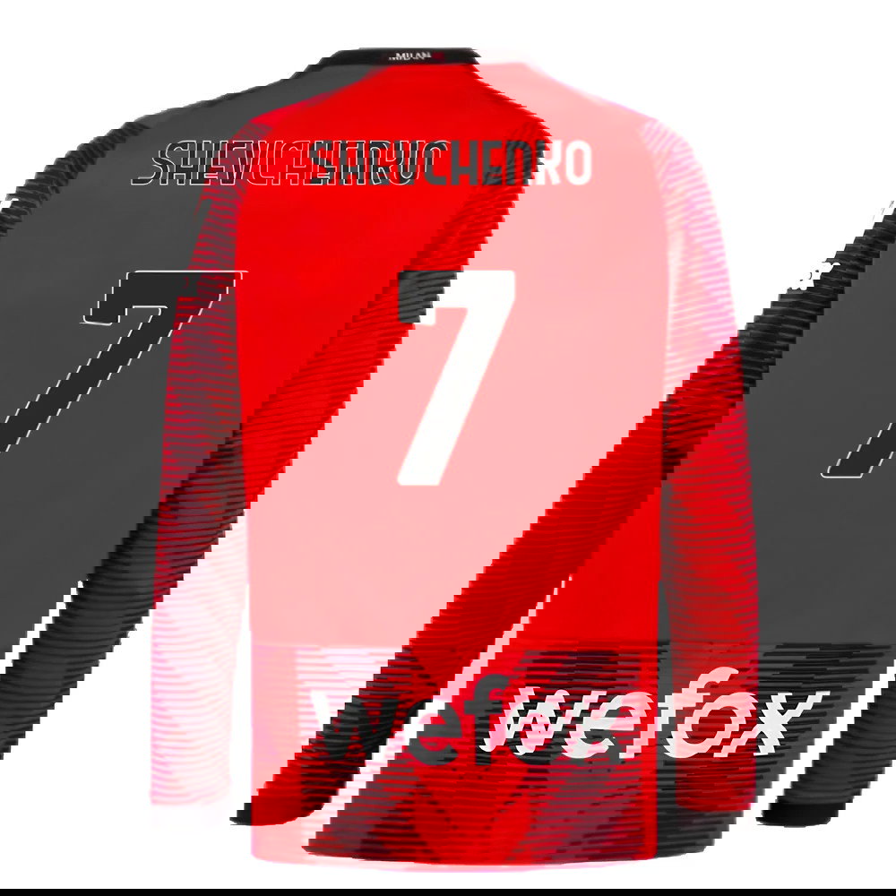 2023-2024 AC Milan Long Sleeve Home Shirt (Shevchenko 7)