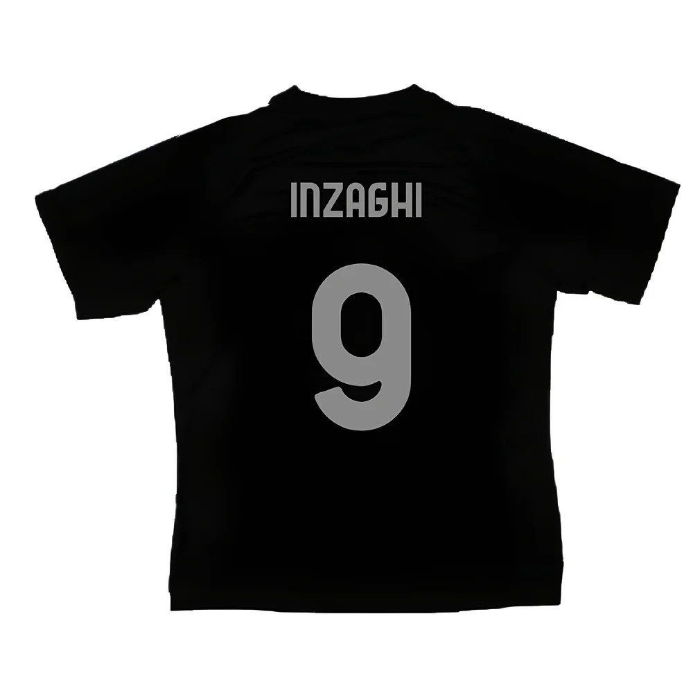 2023-2024 AC Milan Pre-Match Jersey (Black) (Inzaghi 9)