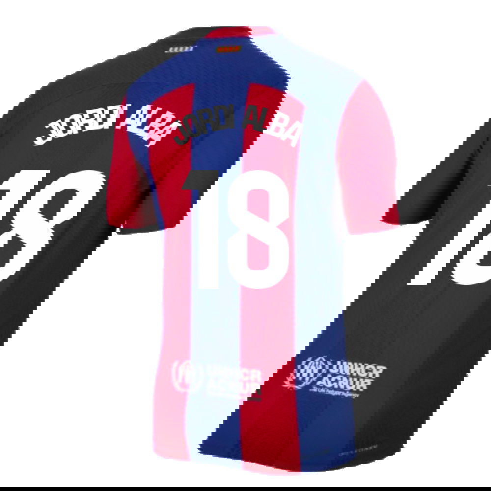 2023-2024 Barcelona Authentic Home Shirt (Jordi Alba 18)