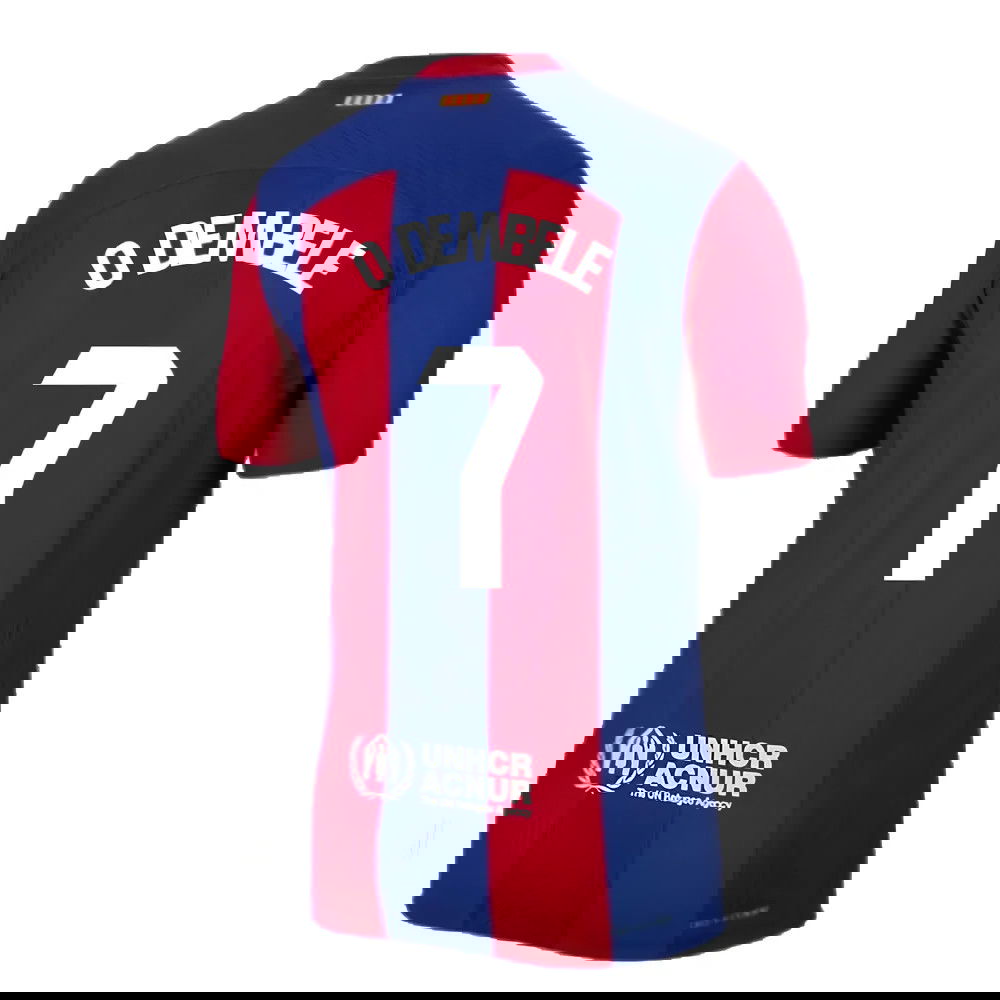 2023-2024 Barcelona Authentic Home Shirt (O Dembele 7)