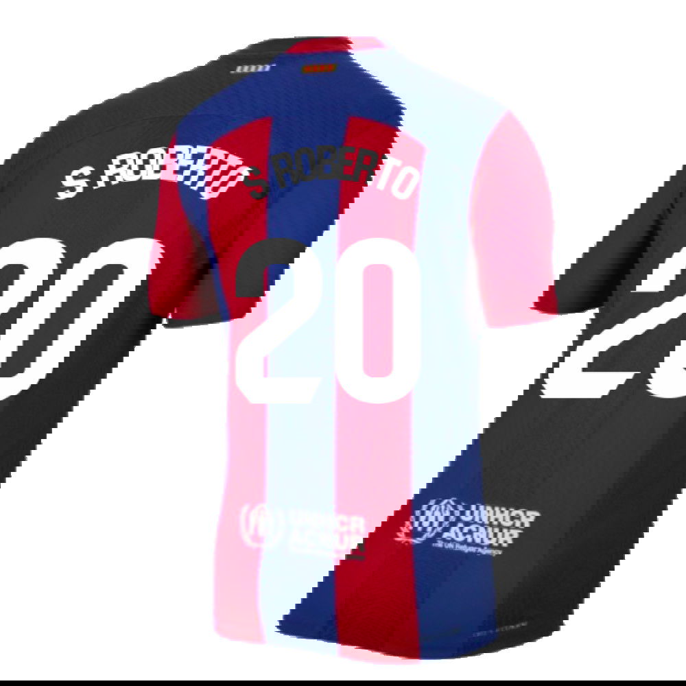 2023-2024 Barcelona Authentic Home Shirt (S Roberto 20)