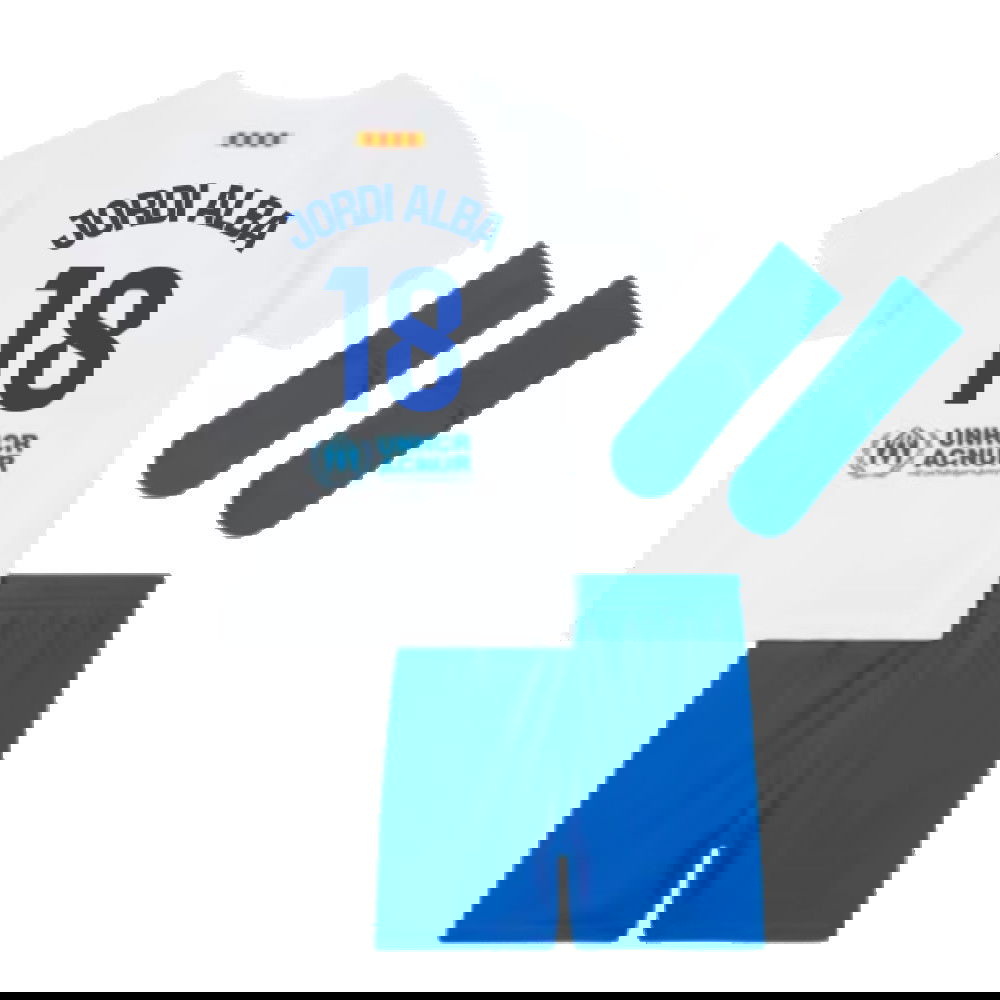 2023-2024 Barcelona Away Baby Kit (Jordi Alba 18)