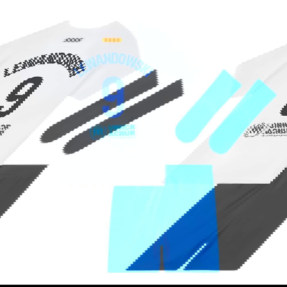 2023-2024 Barcelona Away Baby Kit (Lewandowski 9)