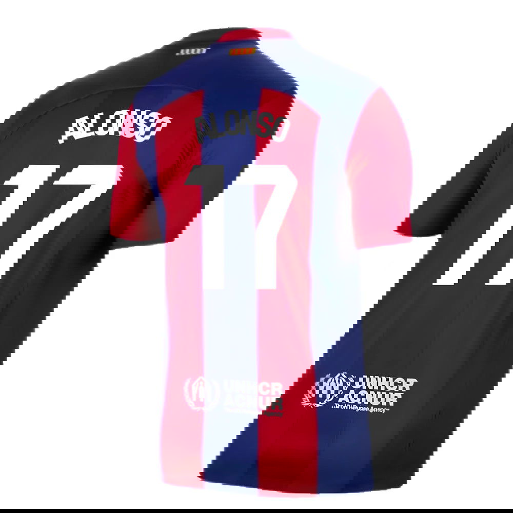 2023-2024 Barcelona Home Shirt (Alonso 17)