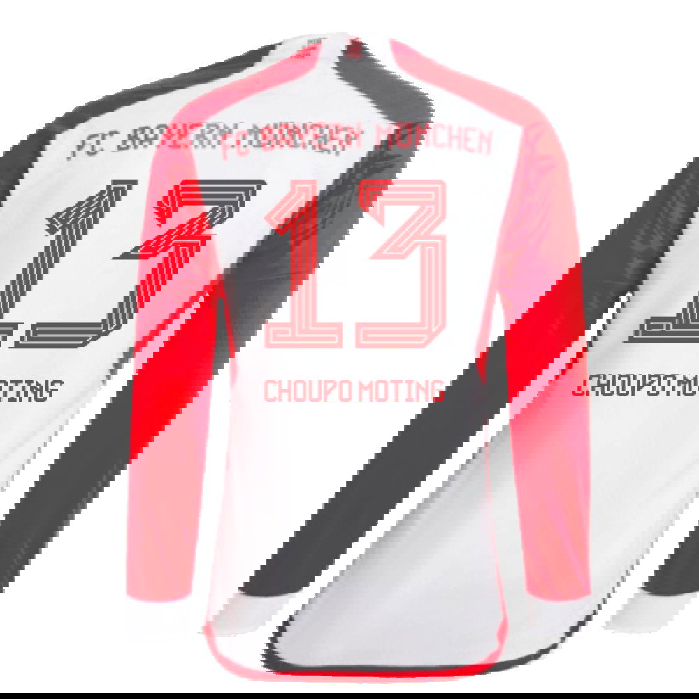 2023-2024 Bayern Munich Long Sleeve Home Shirt (Choupo Moting 13)