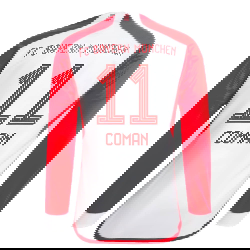 2023-2024 Bayern Munich Long Sleeve Home Shirt (Coman 11)