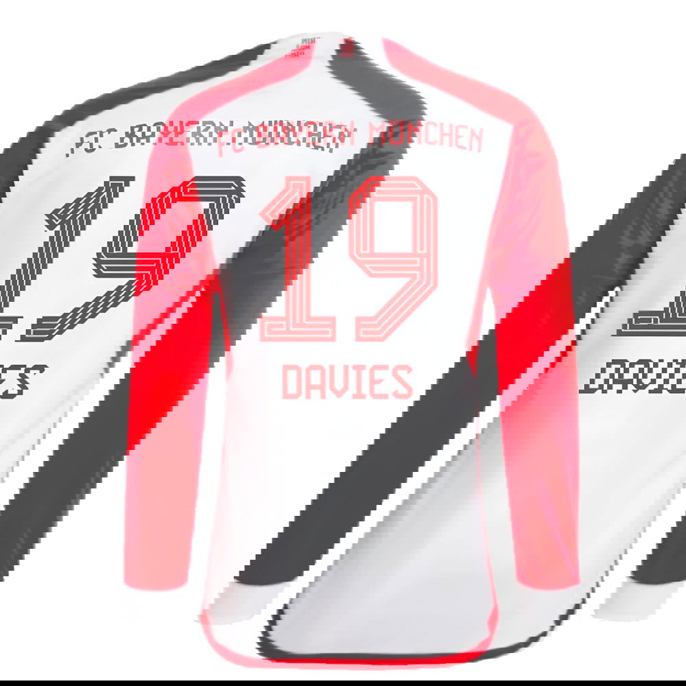 2023-2024 Bayern Munich Long Sleeve Home Shirt (Davies 19)