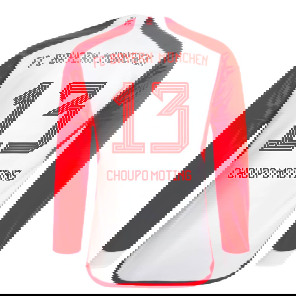 2023-2024 Bayern Munich Long Sleeve Home Shirt (Kids) (Choupo Moting 13)