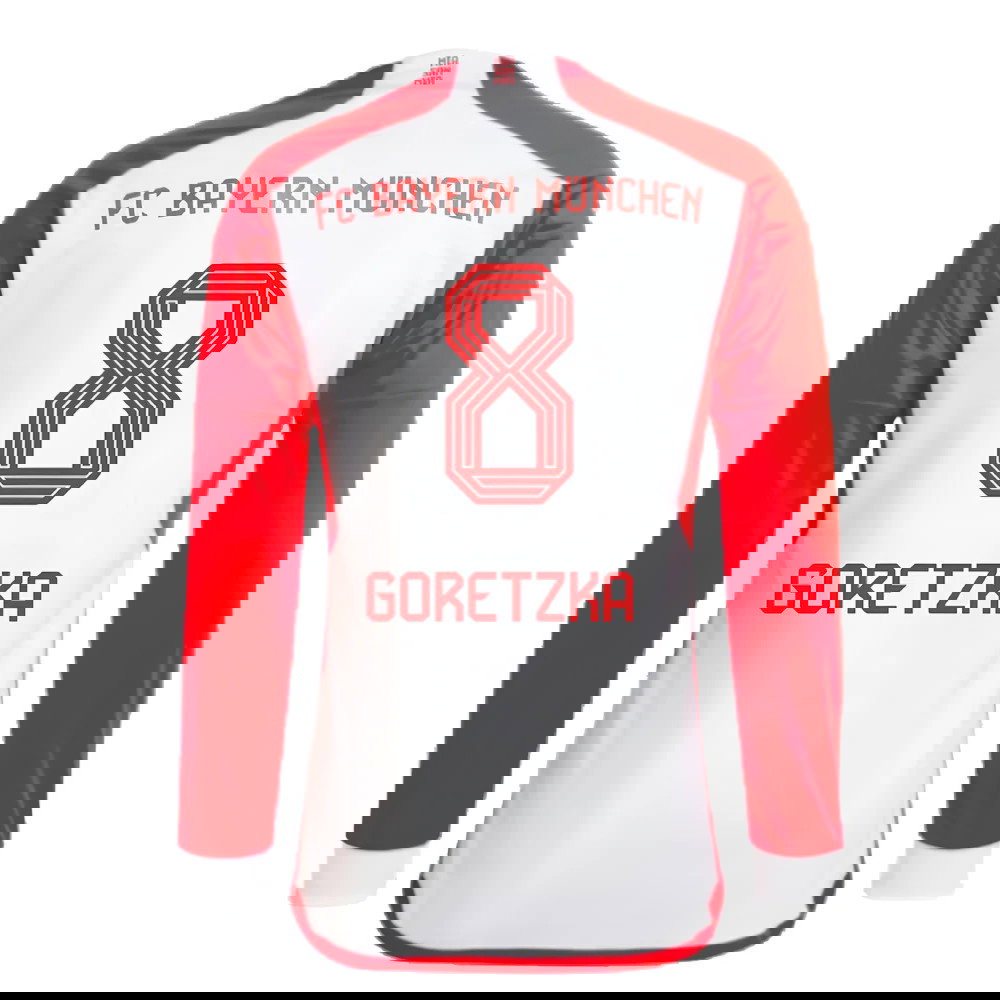 2023-2024 Bayern Munich Long Sleeve Home Shirt (Kids) (Goretzka 8)