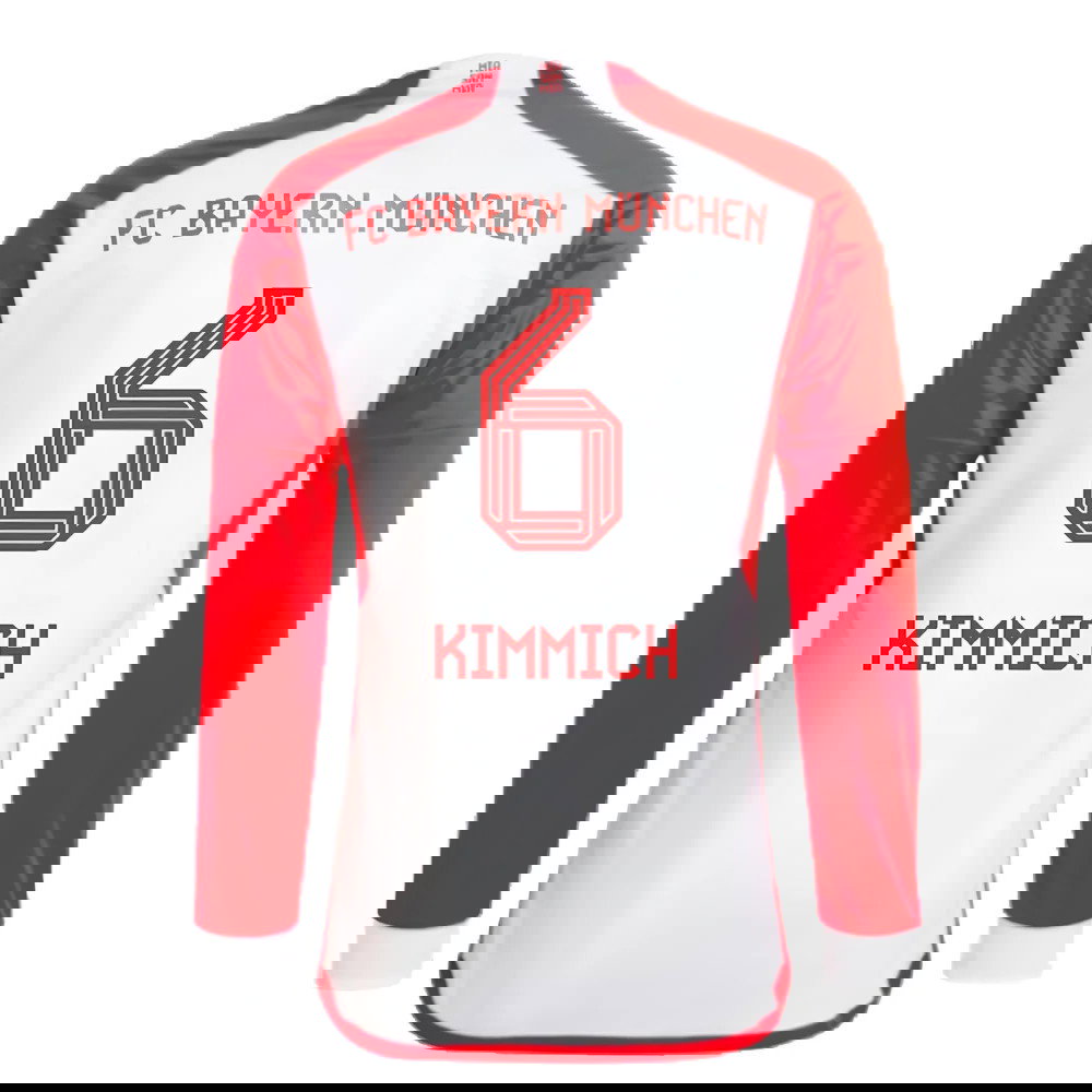 2023-2024 Bayern Munich Long Sleeve Home Shirt (Kids) (Kimmich 6)